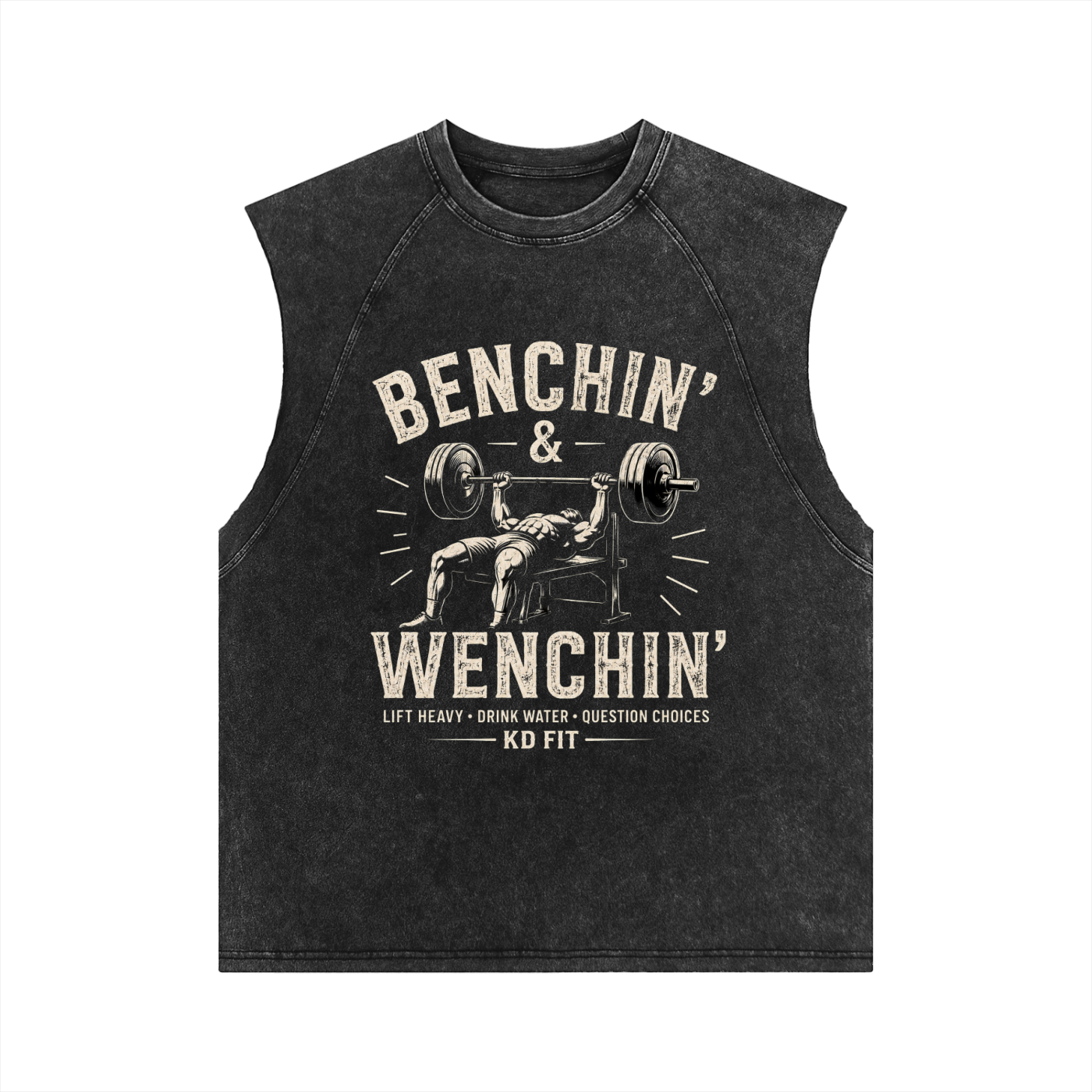 "Benchin & Wenchin" Snow washed tank top